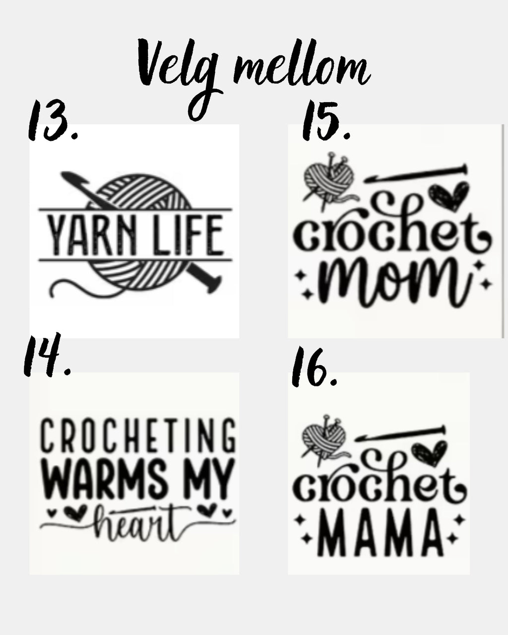 Heklemappe med glidelås og print