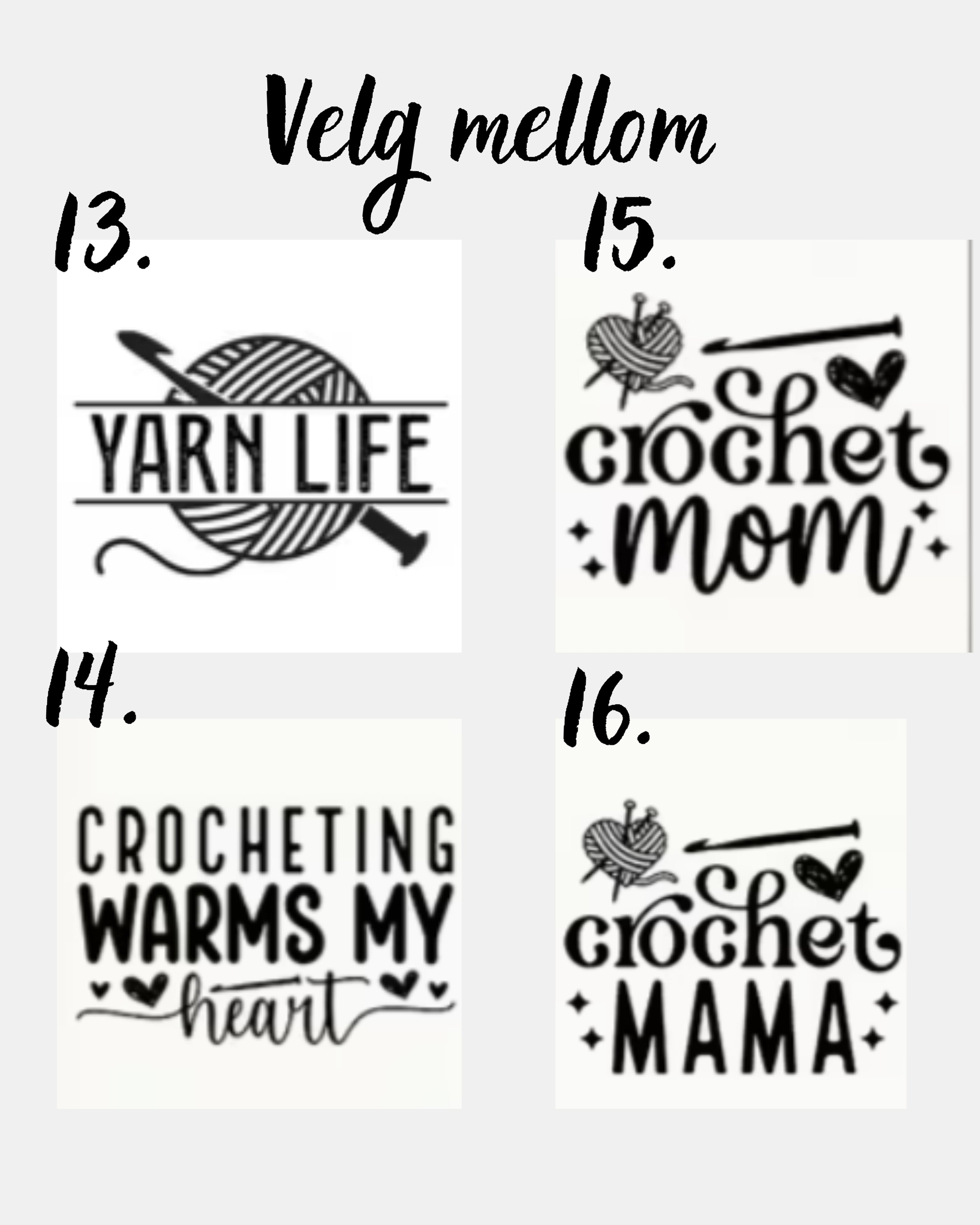 Heklemappe med glidelås og print